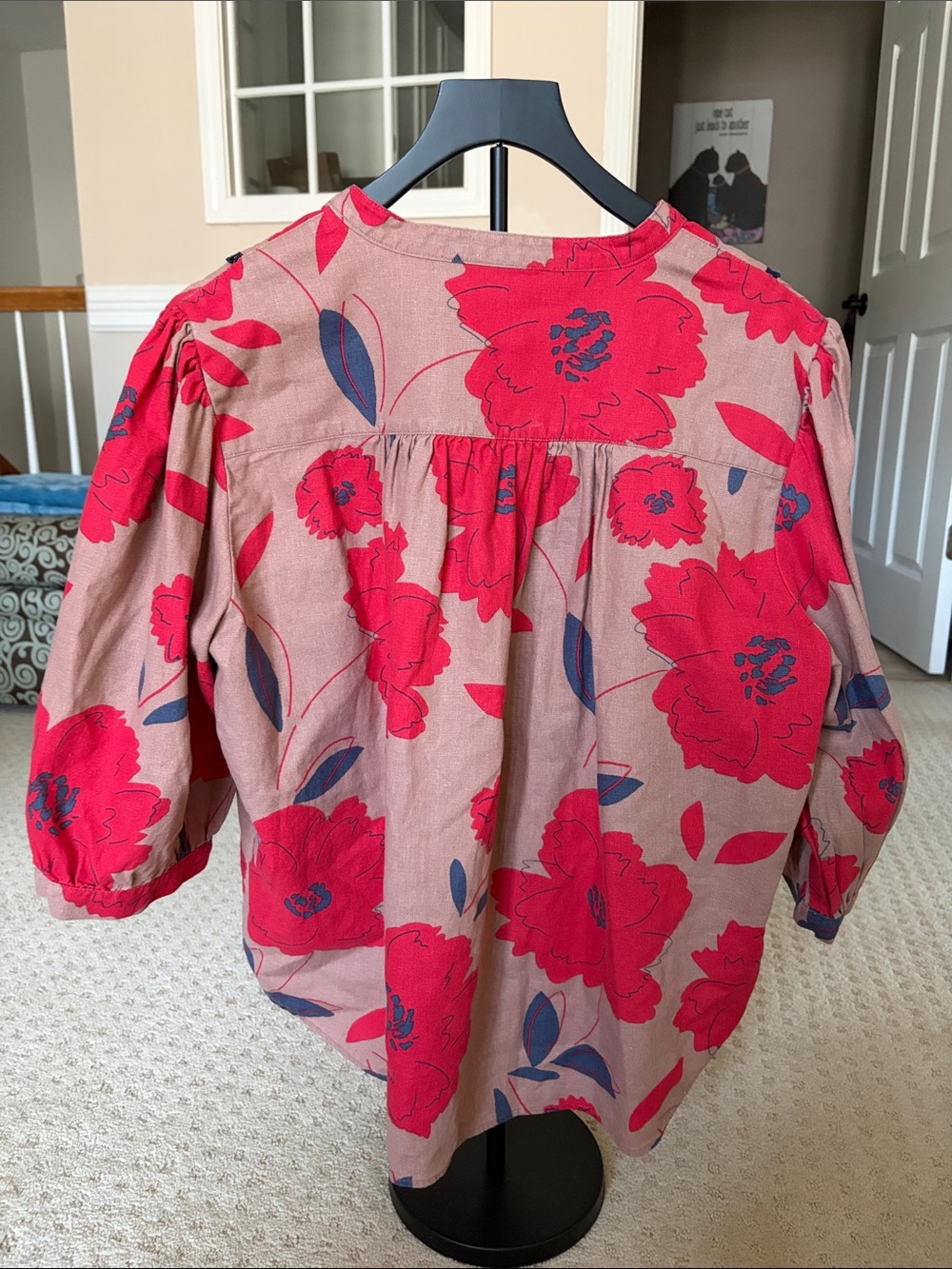 Velvet by Graham & Spencer Floral Tunic with Navy Trim - Picture 2 of 2